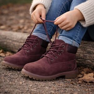 Timberland Boots Little Girls' Brown Suede Size 1 - Good Condition